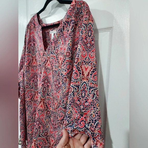 Croft & Barrow Multicolored Paisley Print Blouse Tunic in Size 3X - Picture 7 of 10